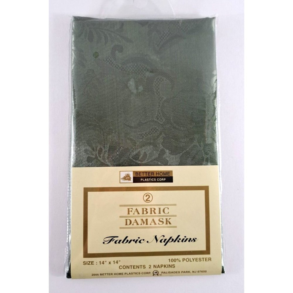 Damask Napkins Green NWT NEW Fancy Fine Dining Set Of 2 Better Homes 14x14